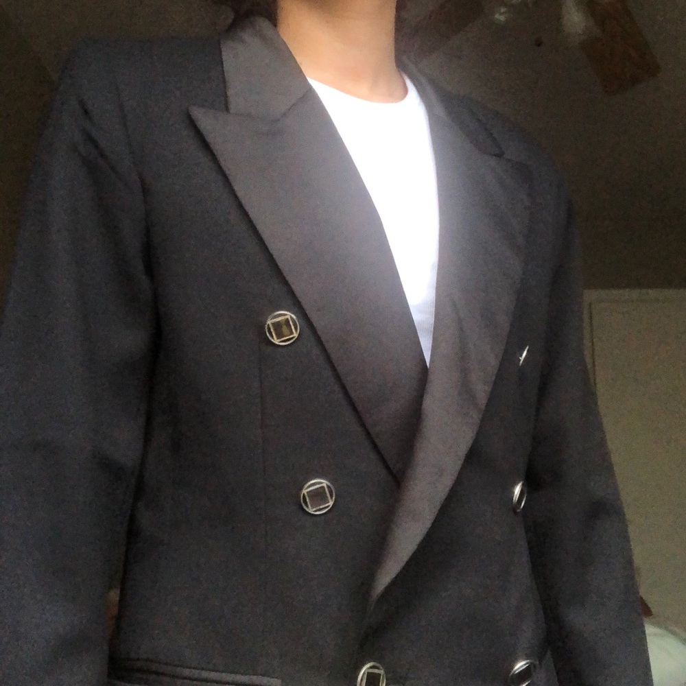 Double breasted vintage black blazer